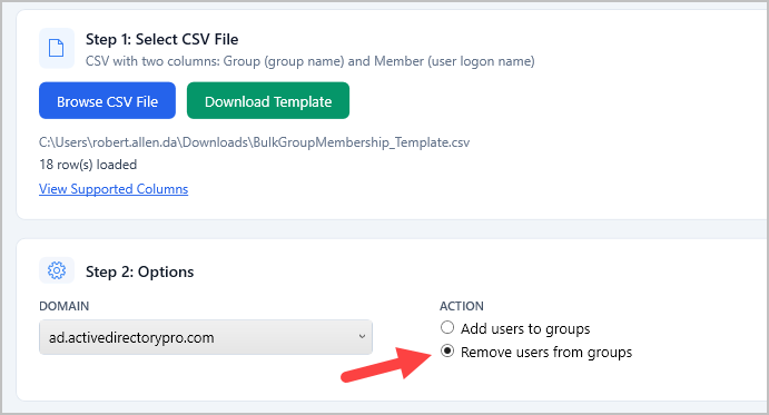 remove group membership