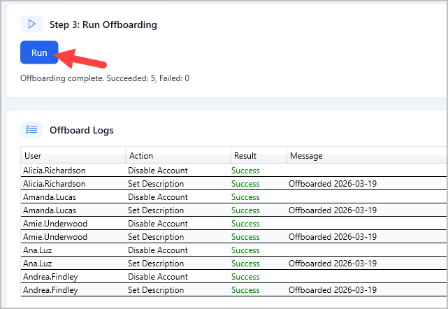 run offboard