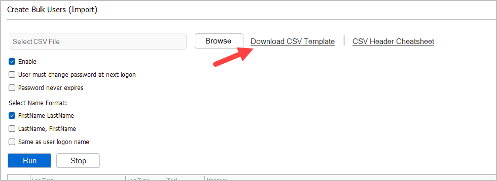 download csv template